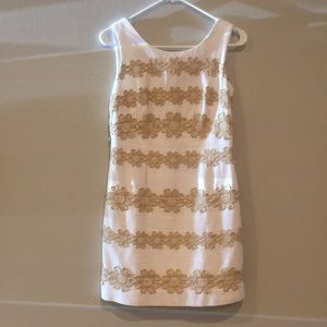 Lilly Pulitzer white and gold dress